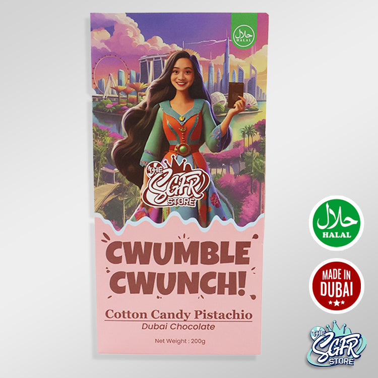 Dubai Cotton Candy Pistachio Chocolate (200g) | Cwumble Cwunch