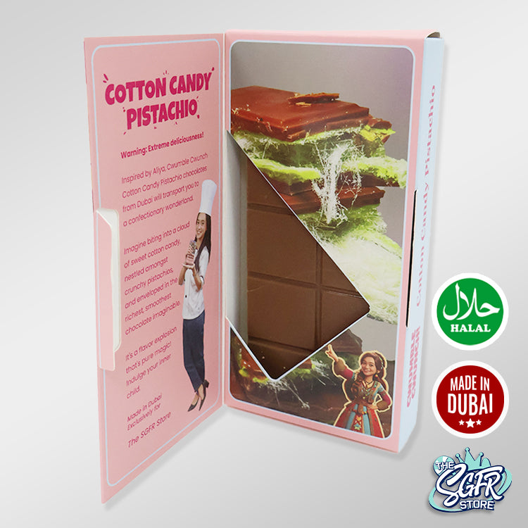 Dubai Cotton Candy Pistachio Chocolate (200g) | Cwumble Cwunch