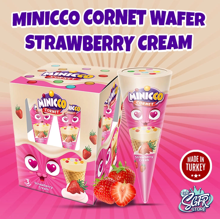 Minicco Cornet Wafer Strawberry Cream