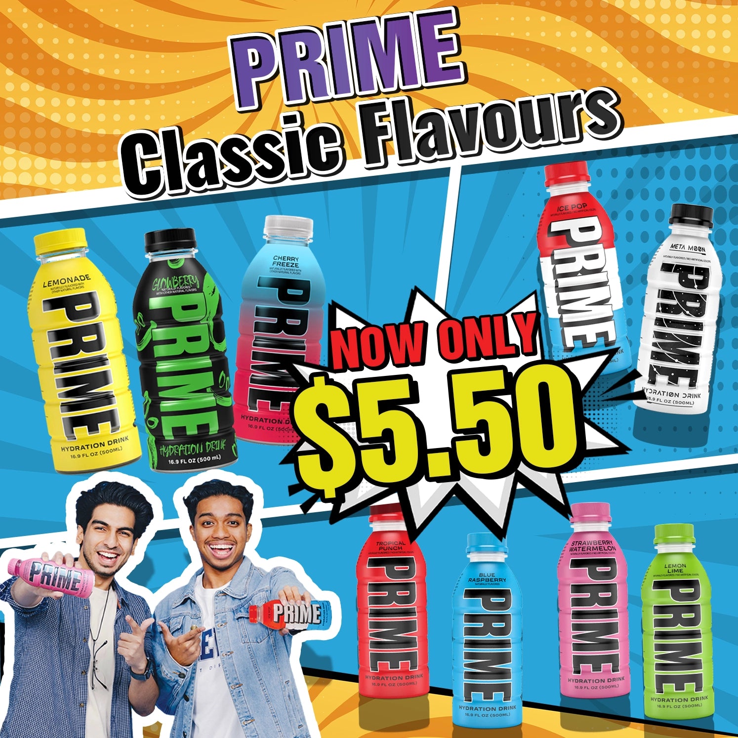 * Prime Hydration (Classic Flavours)