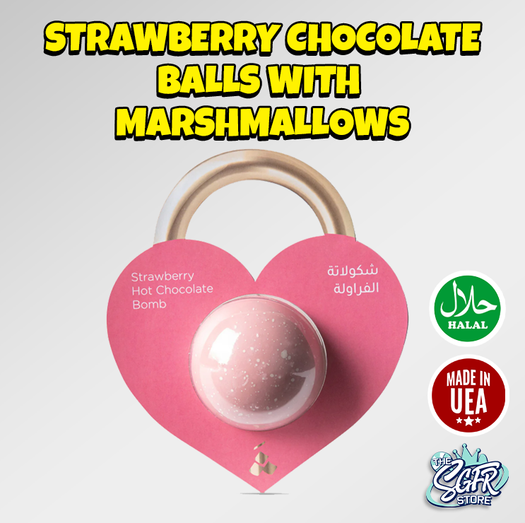 Marshmallow Chocolate Bomb Balls, Strawberry (Halal)
