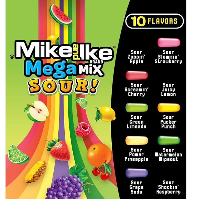 Mike & Ike Mega Mix Sour Candy (Super Sour) 120g