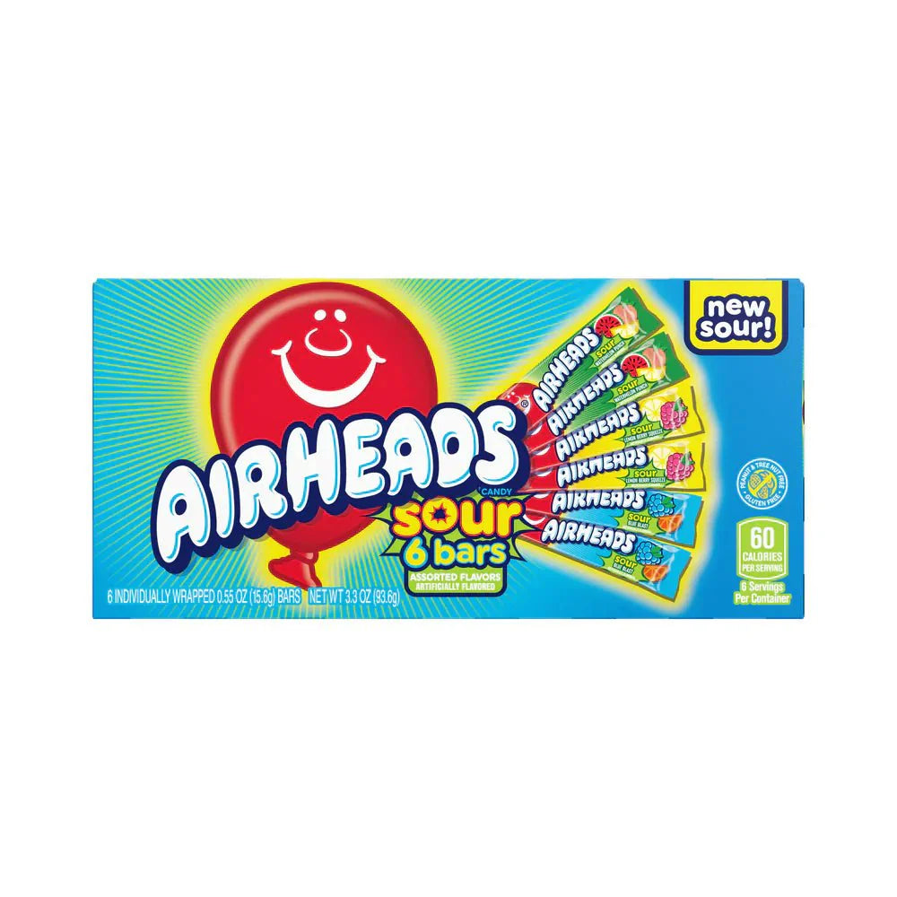 Airheads Sours Candy Bar (Box of 6 Bars)