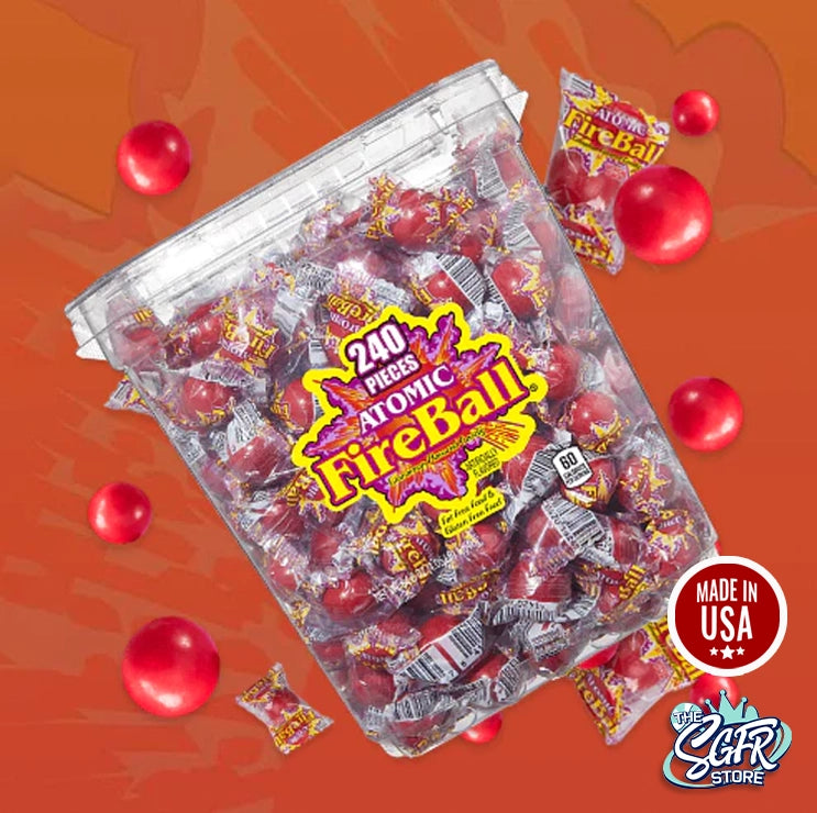 Atomic Fireballs Candy (Jaw Breaker Fire Ball), Made in USA 🇺🇸