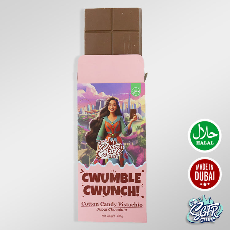 Dubai Cotton Candy Pistachio Chocolate (200g) | Cwumble Cwunch