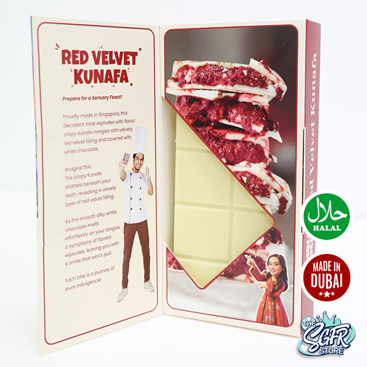 Dubai Red Velvet Kunafe Chocolate (200g) | Cwumble Cwunch