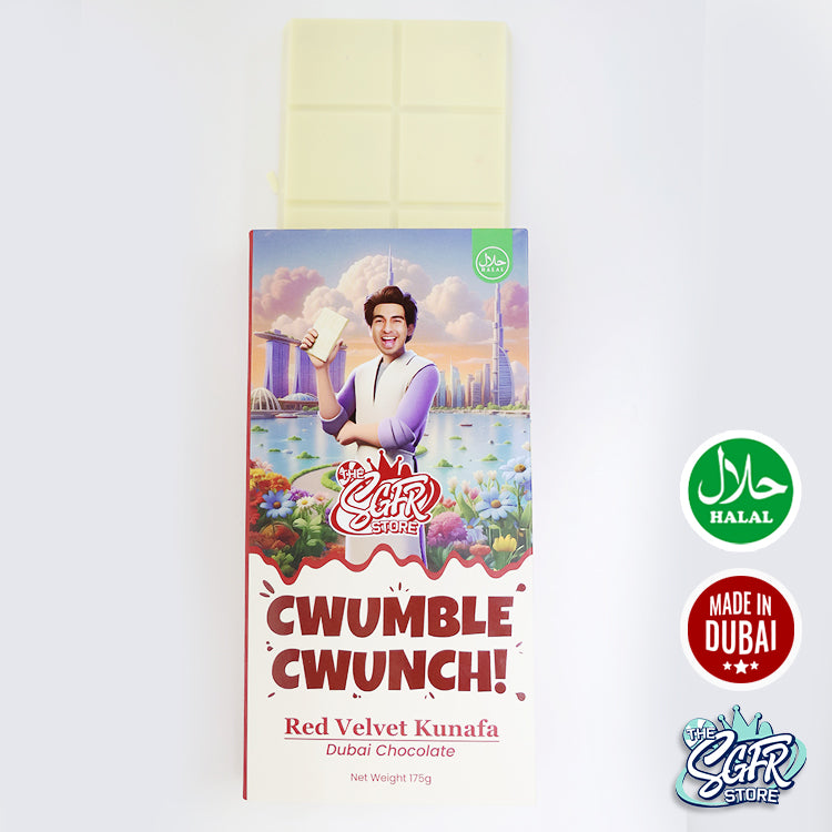 CC Red Velvet Kunafe Dubai Chocolate (200g) | Cwumble Cwunch