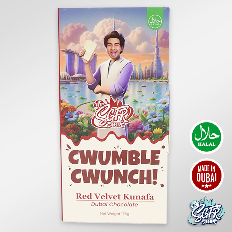 Dubai Red Velvet Kunafe Chocolate (200g) | Cwumble Cwunch