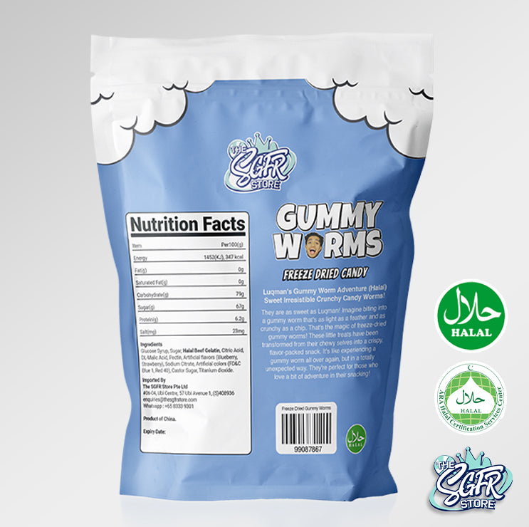 Freeze Dried Gummy Worms by Luqman (Halal)