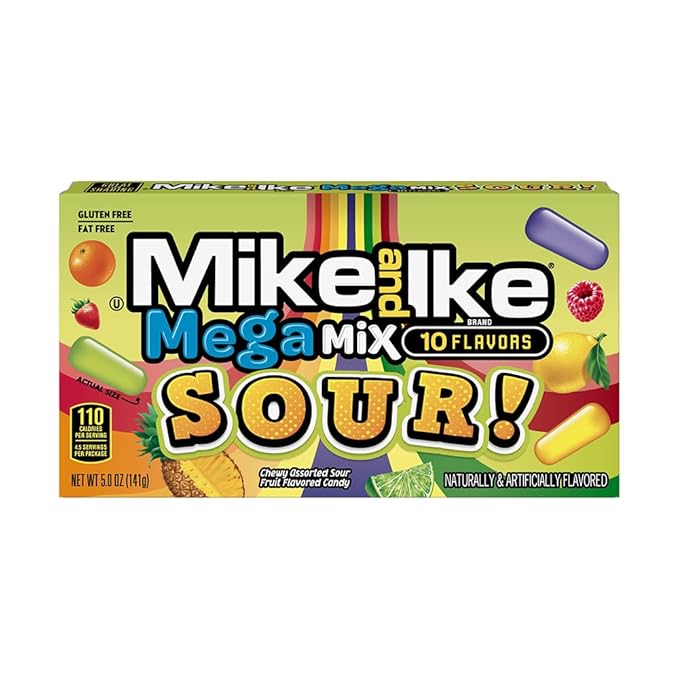 Mike & Ike Mega Mix Sour Candy (Super Sour) 120g