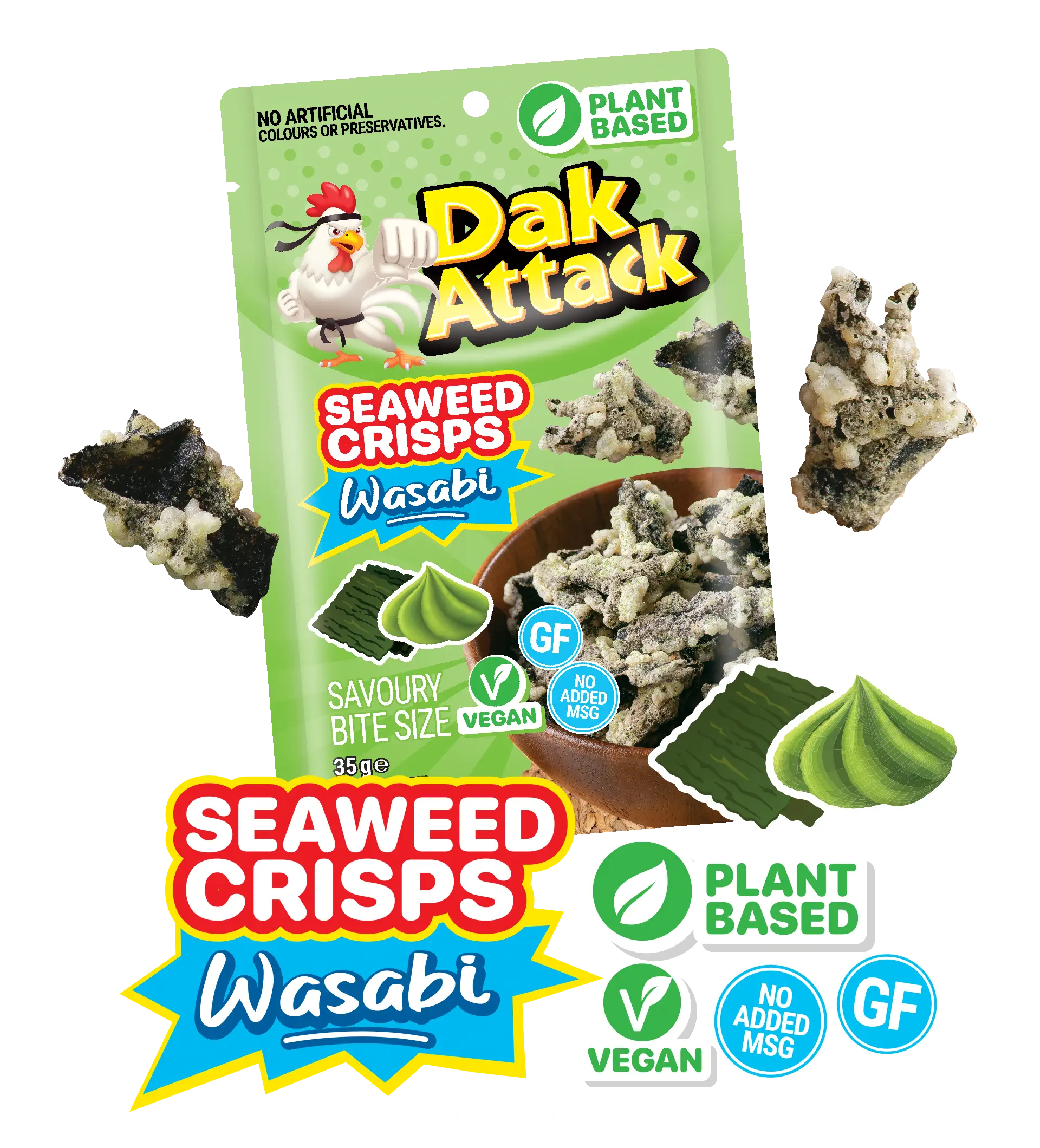 Korean Seaweed Crisps Wasabi (No MSG)
