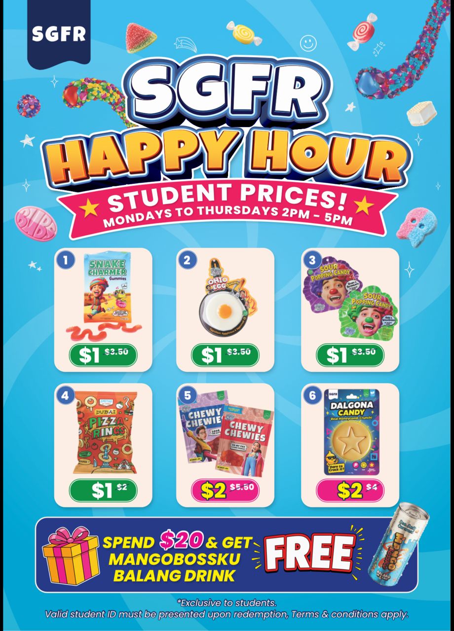 SGFR Happy Hour Student prices