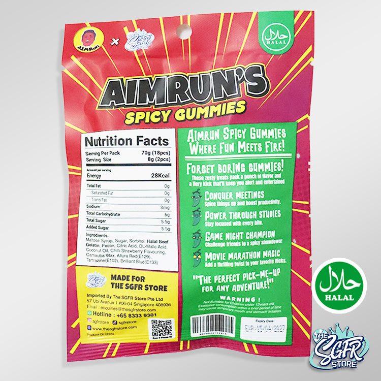 Aimrun Spicy Gummy 80g (50Bags/Ctn), RRP$5.50