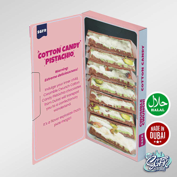 Dubai Cotton Candy Pistachio Chocolate (200g) | Cwumble Cwunch