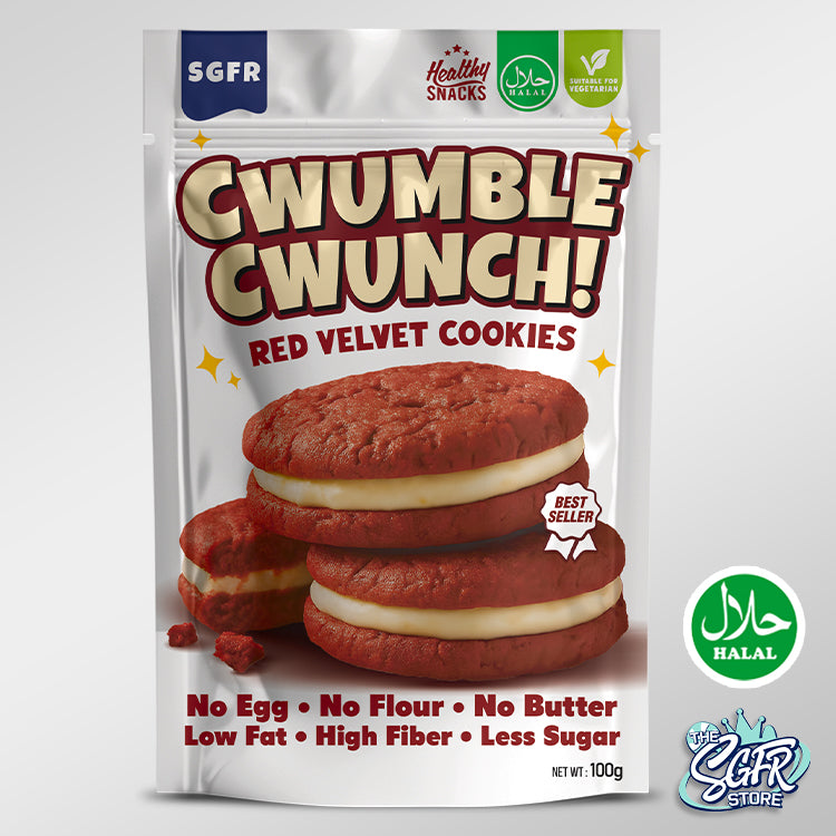 Cwumble Cwunch! Red Velvet Cookies (Flourless, Low Fat & Sugar)