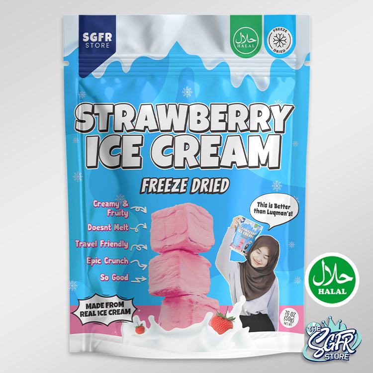 Freeze Dried Strawberry Ice Cream (50g) Halal