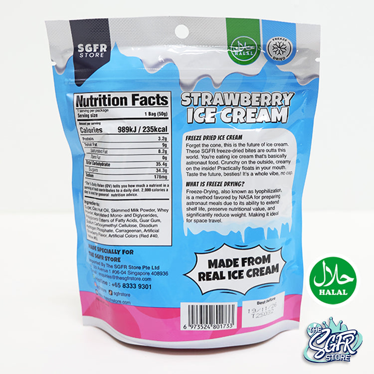 Freeze Dried Strawberry Ice Cream (50g) Halal