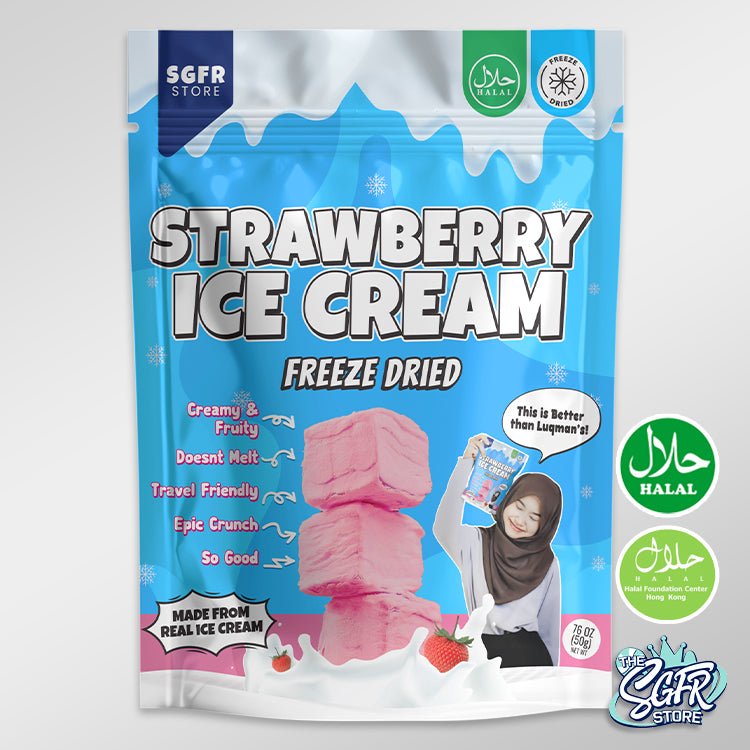 Freeze Dried Strawberry Ice Cream (50g) Halal