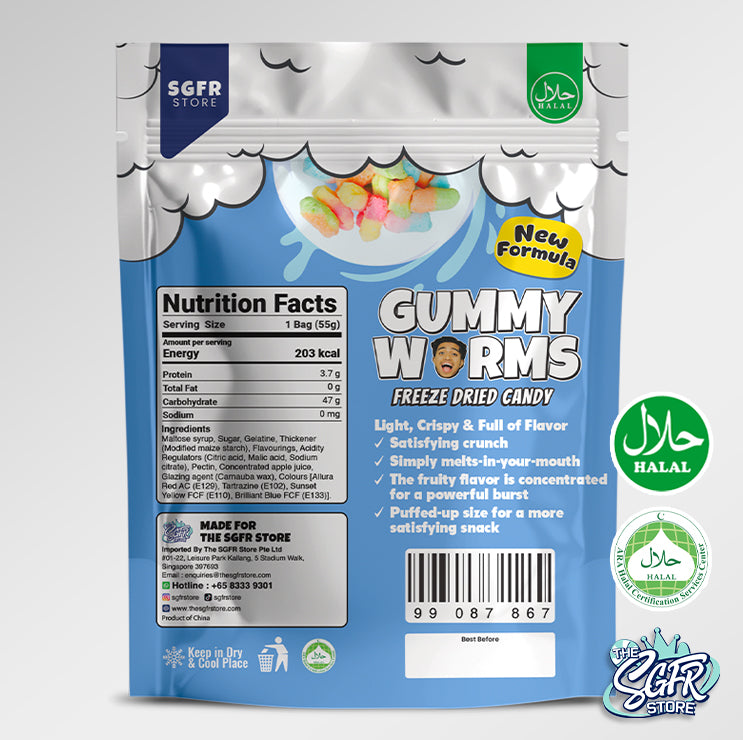Freeze Dried Gummy Worms by Luqman (Halal)