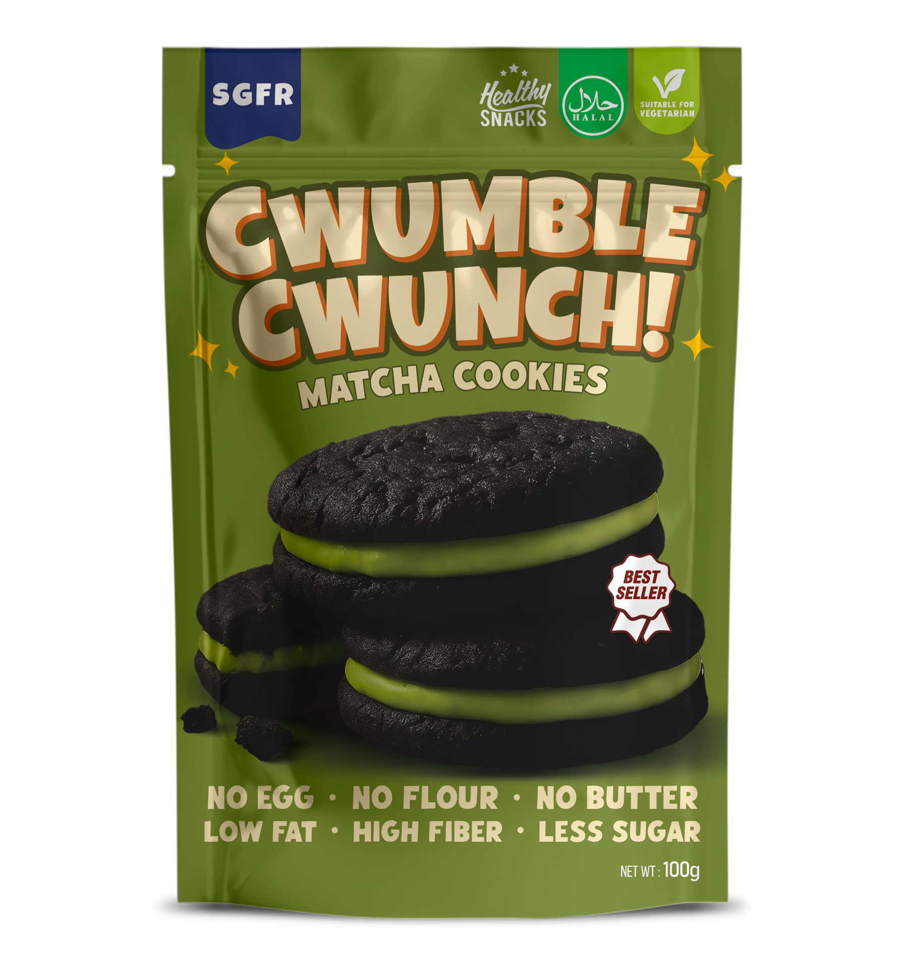Cwumble Cwunch! Matcha Cookies