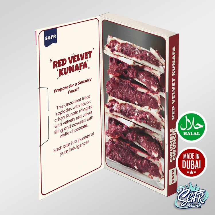Dubai Red Velvet Kunafe Chocolate (200g) | Cwumble Cwunch
