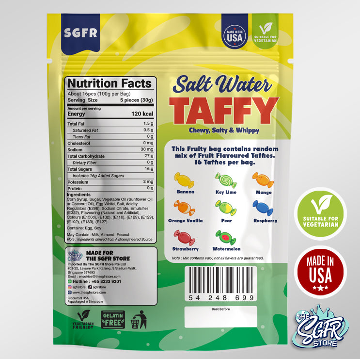 Salt Water Taffy Fruity flavours (100g)