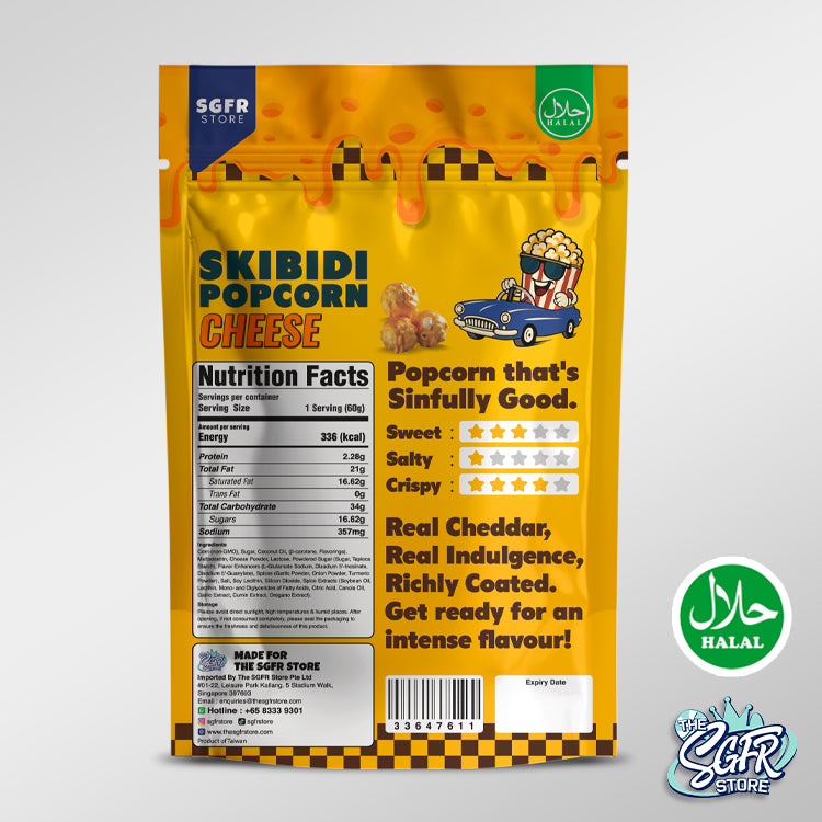 Skibidi Popcorn, Cheese 60g, (Halal)
