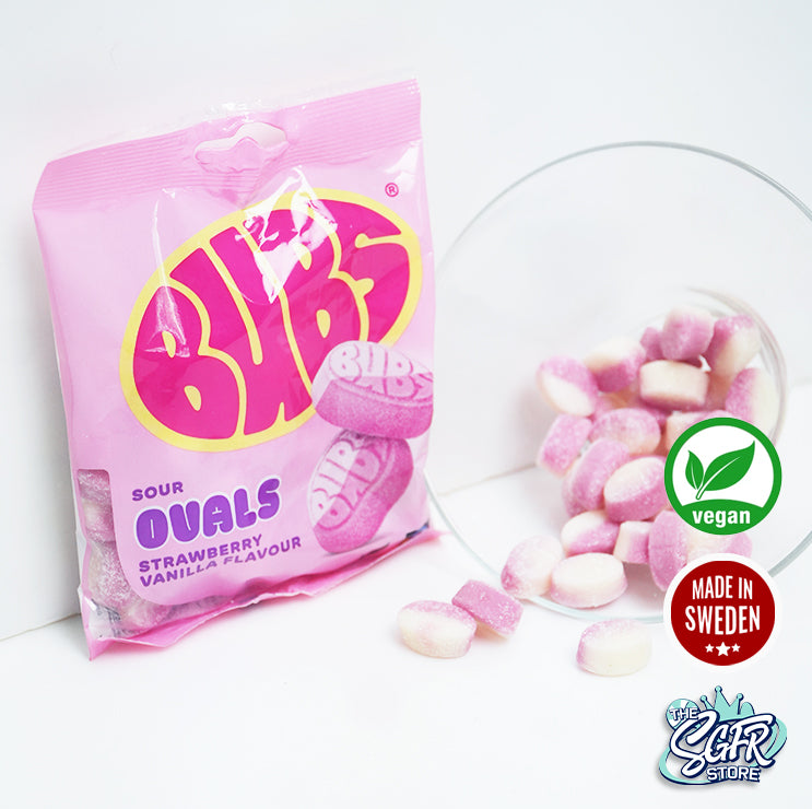 BUBS Sour Oval Strawberry Vanilla