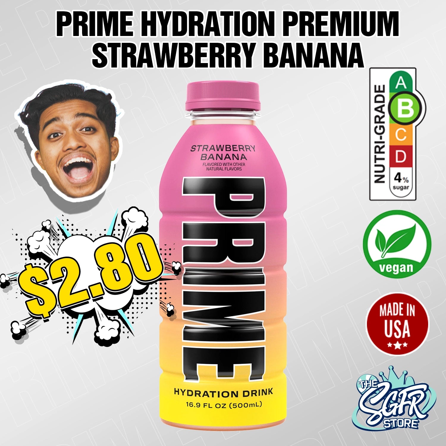 Prime Hydration Premium Strawberry Banana