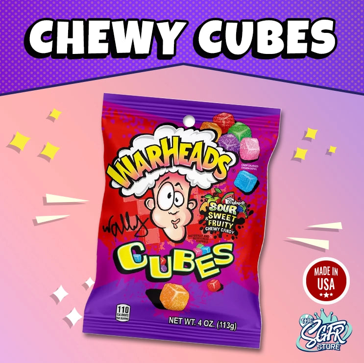 Warheads Chewy Candies Peg Bag Fruity Cubes The SGFR Store