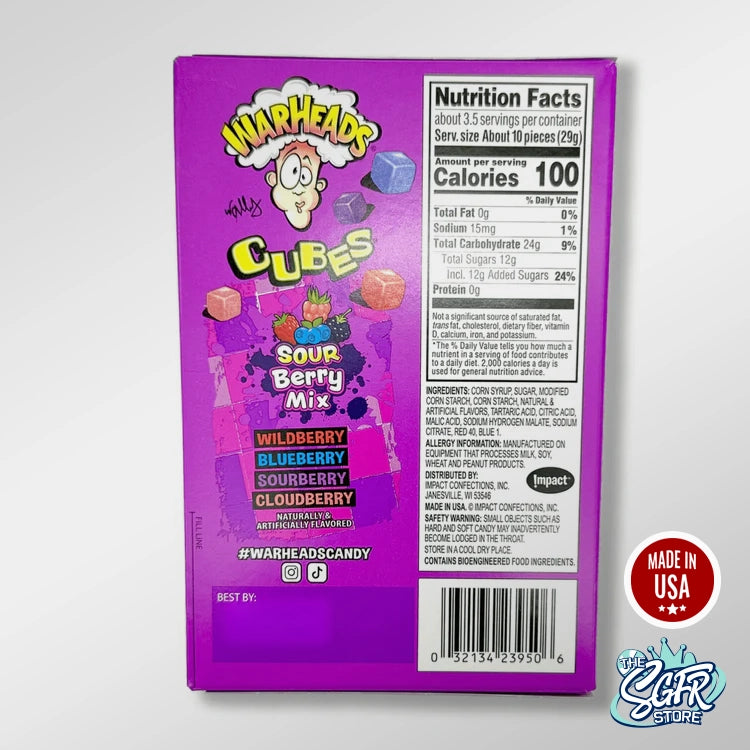 Warheads Box - Sour Berry Mix Cubes